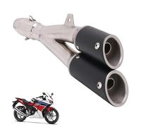 1.5-2" Scarico Doppio Moto,Inlet Thunder con Doppia Presa di Coda,Scarico Slip-On per Motocross Moto da Strada Scooter ATV Quad