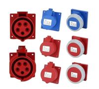 1/5/20 pezzi 16A/32A spina e presa industriale 3P/4P/5 pin connettore elettrico IP67 impermeabile collegamento di montaggio a parete(32A Panel Mounted,5 PCS-3P IP67)