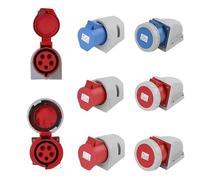 1/5/20 pezzi 16A/32A spina e presa industriale 3P/4P/5 pin connettore elettrico IP67 impermeabile collegamento di montaggio a parete(32A Wall Mounted,1 PCS-4P IP44)