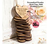 1/5/30 pezzi Etichette personalizzate con nome a forma di cuore "Per favore salva la data" per matrimonio, cartellini personalizzati sposo & sposa, cartellini da tavolo in stile rustico, bomboniere pe