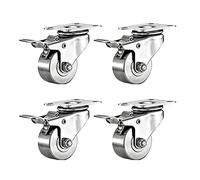 1.5"/40Mm Trolley Furniture Casters, Stainless Steel, Fixed Castor/Swivel Caster/Swivel Caster with Brake, Replace Moving Casters Wheels/B,C(4 Pcs)