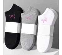 1/5/8/12/15 Paia di calzini sportivi bianchi unisex da uomo, donna e bambino con motivo a fiocco, calzini invisibili, regali per primavera/estate e vacanze (SENZA scheda bianca) 39-42,36-39Lettere,Col