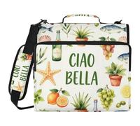 1.5-Inch 3-Ringing Binder Organizer con Tracolla Europea Estate Bella Impermeabile per Medio Studente Organizador de la carpeta