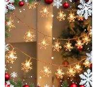 1,5 m/3 m/6 m Luci decorative a forma di fiocchi di neve per l'inverno, luce calda, luce bianca, luce colorata, Buon Anno, decorazione da campeggio, luci notturne a forma di stelle e fate, lanterne, a