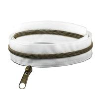 1-5 Metri 5# Bronzo Cerniere in Nylon Nastro Con Cursore Cerniera Testa Bobina di Plastica Zip Abbigliamento Decor Kit per Jacket(Color1,2MeterZip 2PcSliders)