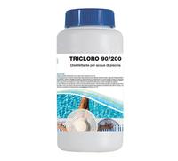 [1, 5 o 10 KG] TRICLORO 90/200 in PASTIGLIE da 200gr PISCINA LENTA DISSOLUZIONE