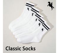 1/5 Paia, Calze sportive con elementi polo, ricamo polo, calze stampate, calze da cavaliere, calze con angeli, calze ricamate, adatte sia per uomo che per donna, motivo cavallo, outfit da gentiluomo,