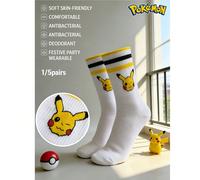1/5 paia di calzini alla caviglia morbidi e traspiranti con stampa di cartoni animati Pokemon, con tallone e punta rinforzati per maggiore durata, unisex per tutte le stagioni 39-42,43-46Animale,Fumet