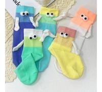 1/5 Paia Di Calzini Carini Con Mani Che Si Tengono, Adatti Per Tutte Le Stagioni 8-12Y,12-16YGraficoTessuto