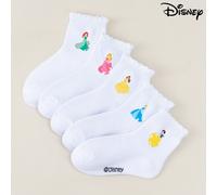 1/5 paia di calzini carini per ragazze stile principessa Disney, Elsa, sirena, a metà polpaccio, stile cartoni animati coreano, calzini corti traspiranti per bambini/studenti in inverno, stile carino