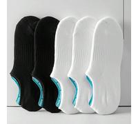 1/5 paia di calzini da barca versatili da uomo per uso casual e sportivo, in cotone puro con supporto per l'arco plantare, in nero e bianco, adatti per la primavera/estate 39-42,43-46,1 coppia casuale