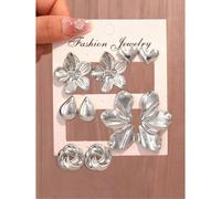 1/5 Paia di orecchini/mono-orecchini alla moda in plastica ABS leggera e liscia, con forme a 5 petali, foglie, gocce, cerchi, cuori, adatti per uso quotidiano delle donne, ottimo regalo per amici e fa