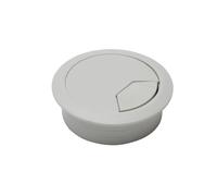 1-5 passacavi rotondi da scrivania, 50/60/80 mm, in filo di plastica, copertura e organizer per la gestione ordinata del tavolo del computer (grigio, 80 mm, 1 pezzo)