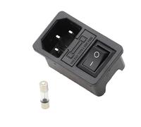 1/5 PCS Interruttore a bilanciere con fusibile IEC 320 C14 Presa di alimentazione con lampada Connettore interruttore fusibile Connettore con fusibile(70R,1 PCS)