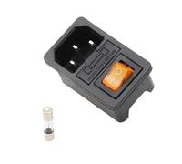 1/5 PCS Interruttore a bilanciere con fusibile IEC 320 C14 Presa di alimentazione con lampada Connettore interruttore fusibile Connettore con fusibile(Yellow,1 PCS)