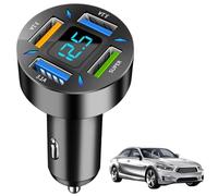 1/5 Pezzi Adattatore Per Caricabatterie Da Auto USB C - 4 Porte 66 W PD QC3.0 Caricabatterie Rapido USB Per Auto In Metallo Con Voltmetro | Caricabatterie Per Telefono Da Auto Adattatore Per Accendisi