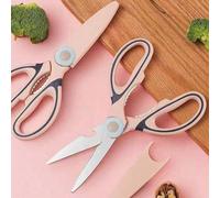 1/5 pezzi Forbici da cucina multifunzione in acciaio inossidabile, forbici robuste per pollame, adatte per tagliare pollo, anatra, ossa di pesce, carne, alimenti nero,rosa,5 colori casualiAcciaio inos