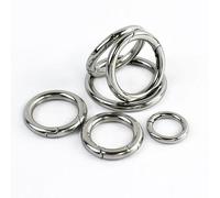 1-5 pezzi in acciaio inox Spring O Ring Keychain Hook Ring Bag Strap Carabiner Clasp Belt Connect Loop accessori hardware fai da te (argento, 3 pezzi, 3 x 16 mm)