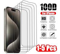 1-5 pezzi in vetro temperato per iPhone 16 15 14 13 12 11 Pro Max protezione schermo per IPhone 7 8 SE X XS XR pellicola protettiva in vetro