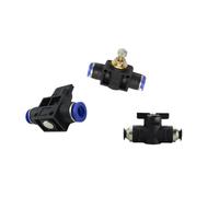 1/5 pezzi Pneumatico Push In Connettore rapido Valvola manuale for accendere l'interruttore Manuale Sfera Limitazione corrente(B-UC-6)