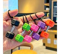 1/5 pezzi Portachiavi mini manubrio motivazionale da palestra - Accessorio in silicone durevole a tema esercizio con moschettone in metallo, ideale per gli amanti del fitness, omaggi per feste, organi