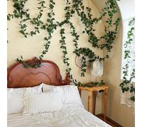 1/5 pezzi Rampicanti artificiali con 90 foglie, foglie staccabili, piante in plastica resistenti ai raggi UV, per la decorazione di soggiorno, cucina, balcone, giardino, camera da letto, stile fattori