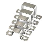 1-5 pezzi rettangolo quadrato addensato a forma di M a forma di U in acciaio inossidabile a cavallo tubo clip da sella fibbia gola cerchio Ohm tubo carta(20 x 20 (2Pcs))
