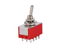 1/5 PZ Rosso 12 Pin ON-OFF-ON/ON ON 3/2 Posizione Mini Interruttore a Levetta AC 6A/125V 2A/250V Con Terminale a Saldare Impermeabile(MTS-402,5PCS)