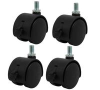 1.5'' ruota diametro filettatura M8 360 gradi ruotabile ruota girevole nero 4pz.