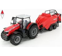 1/50 BURAGO - MASSEY FERGUSON - 8740S TRACTOR WITH BALER LIFTER + 18-31668M-3170