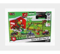 1:50 BURAGO Massey Ferguson Set Farm Horse Stable Play 8740S 2016 BU31682-RED