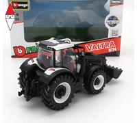 MODELLINO STATICO BURAGO VALTRA N174 TRATTORE FRONT LOADER 2017 BIANCO NERO 1/50