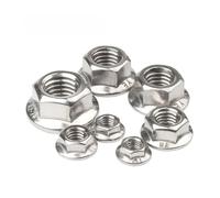 1-50 pezzi Dadi flangiati esagonali M3 M4 M5 M6 M8 M10 M12 M16 M20 Dado di bloccaggio automatico dentellato in acciaio inossidabile 304(M3 X 50pcs)