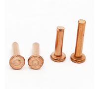 AYYSSM 1-50 Pezzi M1.5 M2.0 M2.5 M3 M4 M5 M6 M8 Rivetti in Rame Solido Bussare Rivetto a Testa Piatta(M4 5pcs,5mm)