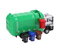 1:50 Pull Back Camion della Spazzatura Giocattolo Set | Costruzione in lega di zinco, ed ecologica, coinvolge la giovane immaginazione, effetti sonori e luminosi