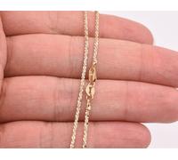 1.50mm Rock Sparkle Contorto Catenina Vero Massiccio 14K Giallo Oro Bianco