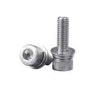 1-50pcs M2/M2.5/M3/M4/M5/M6/M8/M10/M12 acciaio inossidabile 304 viti meccaniche con testa cilindrica e fessura esagonale interna con rondelle, M4x45mm