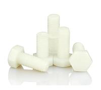 1-50pcs M3-M12 Nylon Hex Head Bolt Assortment, White Plastic Metric Threaded Screws 3-110mm for Home & Industrial Fastening(M6x40mm 25pcs)