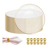 1-50x Lusso Acrilico Trasparente Oro/Argento Bordi Caricatore Piatti Banquet Da