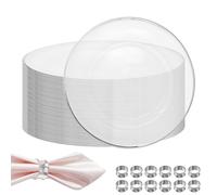 1-50x Lusso Acrilico Trasparente Oro/Argento Bordi Caricatore Piatti Banquet Da