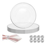 1-50x Lusso Acrilico Trasparente Oro/Argento Bordi Caricatore Piatti Banquet Da