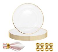 1-50x Lusso Acrilico Trasparente Oro/Argento Bordi Caricatore Piatti Banquet Da