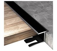 1.5cm Wide Doorways Lightweight Gap Connecting Strips,Carpet Floor Transition Strip, Aluminum Door Bar, for 0.5-0.6 Thickness Floor(Black,140cm/55.1in)