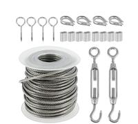 1 5m/30m Kit di ringhiera del cavo del filo immagine giardino vite pesante vite a vite del filo tenditore a tenditore cavo rivestito(15M)