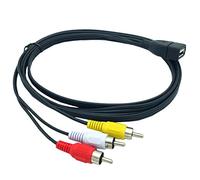 1.5M Adattatore Video Audio Aux Per Rca Phono Av Usb A Femmina Da 3 A Femmina