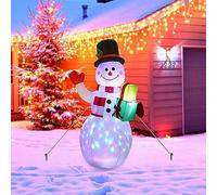1.5M Christmas Inflatable Snowman Outdoor Decorations, Giant Automatic Blow Up Snowman Ornament, Cute Christmas Blow Up Snowmen for Xmas Garden Party, Yard and Indoor