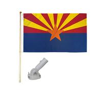 1.5m IN Legno Bandiera Asta Kit Con / Nylon Bianco Supporto 3x5 Stato Di Arizona