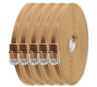1,5m - marrone chiaro - 5 pezzi - Cavo di Rete Ethernet Cat6 Piatto Lan Gigabit RJ45 Cat 6 compatibile Cat5 Cat5e Cat7 Cat8
