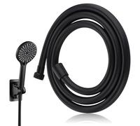 1.5M Tubo Flessibile per Doccia in PVC Nero, Tubo Flessibile per Doccia, Anti-Esplosione, Anti-Torsione, Anti-Perdita, Alta Resistenza alle Temperature, Montaggio Universale (G1/2)