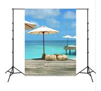 1.5m x 2.1m Simulazione 3D Beach Seascape Coconut Tree Photo Photography Backgro